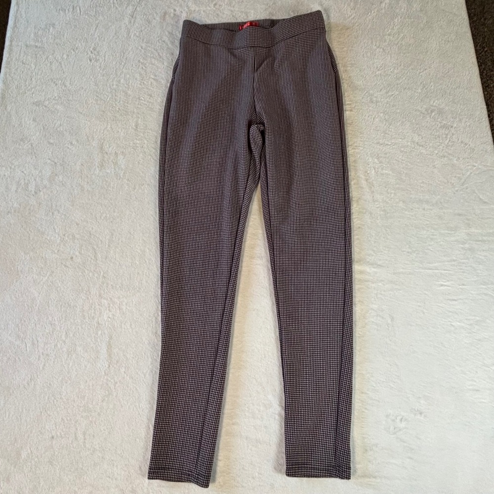 Maze Collection Womens Small Houndstooth Leggings Black Red White High Rise Slim